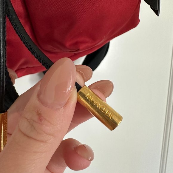 NEW MONCLER Large Dauphine Nylon Backpack In Red - Picture 5 of 13